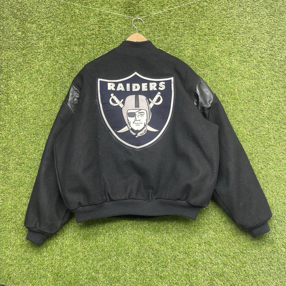Vintage Oakland Raiders Chalkline Jacket Mens XL Big Logo NFL Varsity Wool Snap